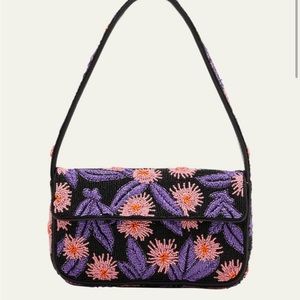 Staud Tommy Floral Beaded Shoulder Bag
